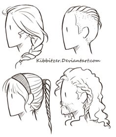 four different types of ponytails