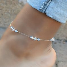 Anklets are made with clear stretch string, and high end European crystals. Blue For Wedding, Anklet Tattoo, Bridal Anklet, Wedding Anklets, Crystal Anklet, Healing Gemstones, Ankle Jewelry, Swarovski Crystal Bracelet, Etsy Bridesmaid Gifts