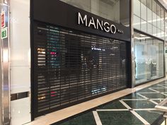 the entrance to mango mall in hong kong, which has been closed down for business