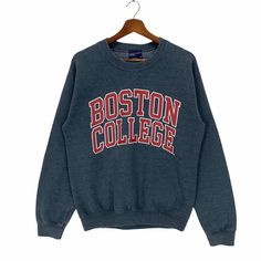 Vintage 90’s Boston College Sweatshirt Crewneck Pullover Jumper Boston College by ClockworkThriftStore on Etsy Luxury Crew Neck Tops For College, Cheap College Style Long Sleeve Sweatshirt, Cheap Trendy College Sweater, Cheap Trendy College Sweatshirt, Trendy Cheap College Sweatshirt, Cheap Trendy Sweater For College, Cheap College Style Sweatshirt For Loungewear, Cheap Crew Neck College Sweater, Cheap College Hoodie In Relaxed Fit