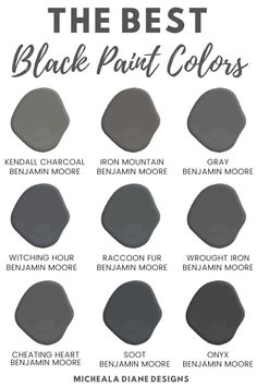 the best black paint colors to use in your home or office, including grays and browns