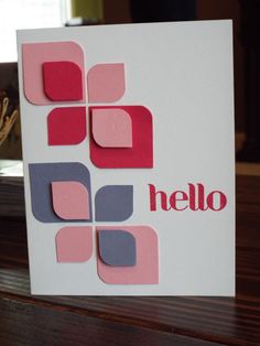 a greeting card with the word hello on it