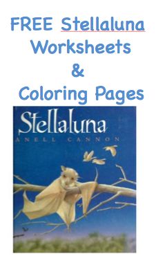 a book cover with an image of a tree branch and the words, free stellaluna worksheets & coloring pages