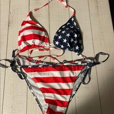 USA Flag Bikini American Flag Swimsuit Bikinis, Usa Swimsuit, American Flag Swimsuit, American Swimsuit, Americana Summer, Swimsuit Aesthetic, Swimming Costumes, Outfit Inspired, Usa Outfit