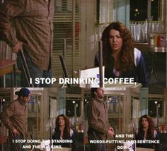 Gilmore Girls Lorelai Drinking Coffee, Demon Ocs, Gilmore Quotes, Gilmore Girls Lorelai, Lorelei Gilmore, Behind Blue Eyes