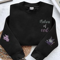 Embroidered Maleficent Dragon Mistress Of Evil Sweatshirt 1 Maleficent Dragon, Cool Presents, Embroidery Sweatshirt, Cruise Shirt, Disney Shop