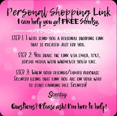 a pink poster with the words, personal shopping link can help you get free