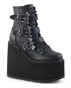 SWING-103 Bat Buckle Boots Demonia Boots, Alternative Shoes, Goth Shoes, Goth Boots, Gothic Boots, Demonia Shoes, Gothic Shoes, Dr Shoes