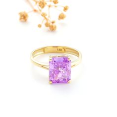 3ct Dark Amethyst Ring Gold 10K, 14K, 18K, Amethyst Gemstone Ring, Personalized Initial Engraving, February Birthstone Ring Amethyst  ♀ Personalized Initials/Date Engraving for free. Pls  write to personalization section below ♀ Gemstone: Amethyst Zirconia : 10mmx8.mm/0,40inchx0,32inch    ♀ Setting Type: Halo Setting ♀ Gemstone: 3ct Amethyst CZ  ♀ Weight: 3.1Gr/10K, 3.3Gr/14K, 3.6Gr/18K     ♀ Crafted: in 10K, in 14K and in 18KYellow Gold or White Gold with proper 10K, 14K and 18K stamp. ♀ Produc Radiant Cut Purple Ring For Anniversary, Purple Radiant Cut Ring For Anniversary, Radiant Cut Purple Anniversary Ring, Purple Radiant Cut Anniversary Ring, Gift Amethyst Ring With Vvs Clarity, Gold Cottagecore, Amethyst Ring Gold, Dark Amethyst, Gold Amethyst Ring