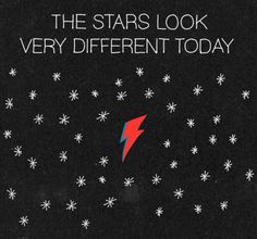 the stars look very different today on this black and white background with red lightning bolt