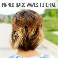 Short Hair Style Tutorial- Pinned Back Waves Kort Bob, Nurse Hairstyles, No Heat Hairstyles, Short Hair Tutorial, Ash Blonde, Great Hair, Hair Dos, Ombre Hair