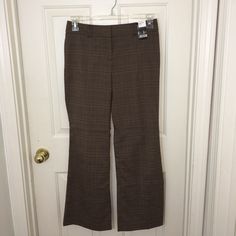 A Pretty Pair Of Petite, Brown Plaid Trousers From New York & Co. Nwt. Plaid Trousers, Brown Plaid, Jumpsuit Trousers, Tan Brown, Pant Jumpsuit, Pants For Women, Trousers, Plaid, New York