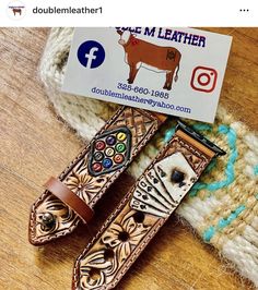 Turquoise Watch Band, Turquoise Watch, Cattle Brands, Leather Ideas, Apple Watch Bands Leather, Leather Work, Leather Tooling, Watch Brands