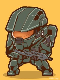 Chibi Master Chief by ぼーぶら（ぷーちん） Halo 2, Halo 4, Master Chief, Toys Games, Halo, Iphone, Toys