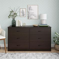 a living room scene with focus on the dresser