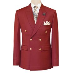 Maroon double breasted suit with golden buttons – Uomo Attire Semi-formal Gold Blazer With Buttons, Gold Blazer With Double Button Closure And Notch Lapel, Gold Notch Lapel Blazer For Tailoring, Gold Formal Blazer With Double Button Closure, Elegant Suits With Gold Buttons For Semi-formal Occasions, Elegant Semi-formal Suits With Gold Buttons, Classic Suits With Gold Buttons For Formal Occasions, Luxury Blazer With Gold Buttons And Notch Lapel, Gold Blazer With Suit Collar For Formal Occasions