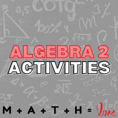 the words,'math = love are written in red and black on a gray background