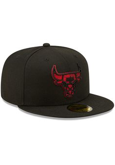 This Chicago Bulls Black Fitted Hat features a front embroidered tonal team logo on a structured crown with flat visor and fitted sizing. You'll be ready to show your Bulls pride with this Cap! Go Bulls! Front embroidered team logo, Fashion alternate colorway, Side New Era logo, Fitted 59FIFTY sizing, Polyester material, Wipe clean with cloth or cleaning kit, 4 Black Sports Cap For Sports Season, Black Adjustable Hat For Sports Season, Black Hat With Team Logo For Baseball Season, Sports Fan Hats With Team Logo For Streetwear, Flat Bill Hats With Team Logo For Streetwear, Team Logo Cap For Streetwear, Casual Black Hats For Sports Season, Black Casual Hat For Fan Merchandise, Casual Black Hat For Fan Merchandise