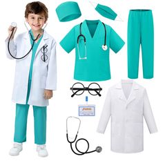 a young boy dressed up as a doctor