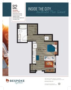 the floor plan for an apartment at bespoke apartments in san francisco, california