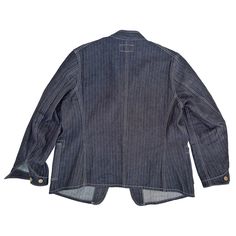 Save 15% when purchasing two or more items from the McKarsten Collection. Use code: McKarsten15 at checkout SPECS * An original MF® pattern inspired by vintage early denim work chore coats (aka engineer jackets), early work uniform cotton jackets, and Old World tailoring.* Fabric: A sturdy 10 Oz. HBT dark indigo denim, 100% cotton, milled in Japan. (Option featuring contrast stitching.)* Stand-collar (“cadet collar”) type, foldable into traditional coat lapels, for a high-button jacket look.* Re Unstructured Button-up Cotton Denim Jacket, Vintage Button-up Medium Wash Denim Jacket, Luxury Vintage Garment-washed Denim Jacket, Retro Pre-washed Cotton Denim Jacket, Work Uniform, Vintage Pre-washed Cotton Denim Jacket, Chore Coat, Workwear Jacket, Indigo Denim