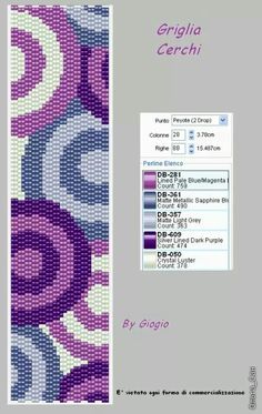 a cross stitch pattern with purple and white circles