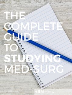 the complete guide to studying med - surc with a blue pen on top of it