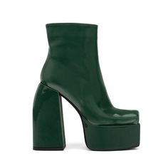 TAAFO Ladies Fall Shoes Ankle Boots High Chunky Heel Boots Square Toe Platform Boots Women Shoes green-41 Green Gogo Boots, Square Toe Ankle Boots, Platform Boots Women, Cowboy Shoes, Dance Heels, Chunky Heel Ankle Boots, Short Leather Boots, Ankle Boots For Women, Boots Square Toe