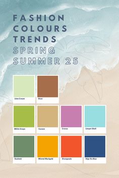 Excited to explore the color trends for Spring-Summer 2025? Dive into the must-have shades and get your hands on the trendiest yarns for all your fashion, crafts, and creative projects this season! What do you think of these fresh new colors? Spring Summer 2025 Color Palette, Colors For 2025 Fashion, 2025 Spring Color Palette, 2025 Fashion Colour Trends, Color Trend 2025/2026 Fashion, Color Palette 2025 Fashion, Summer 2025 Color Trends, Colour 2025 Trends, January Color Palette 2025