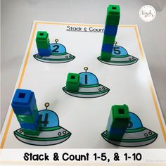 stack and count game with legos on it