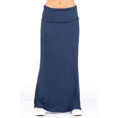 A cute and comfortable maxi skirt style perfect for a casual look or lounging in style. Made from an ultra soft stretch material . Featuring a foldover waist, maxi length, and a relaxed a-line shape. Color: navy. Gender: female. Age Group: adult. Pattern: Solid. Material: Polyester. Maxi Skirt Blue, Maxi Skirt Style, Womens Maxi Skirts, Skirt Maxi, Skirt Style, Women Maxi, Hem Style, Maxi Skirts, Skirts Maxi