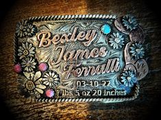 The Rowdy Rose specializes in the custom design of western belt buckles, jewelry, trophy awards and more. Customize any of our existing styles and add your own text, logo and unique flair for an item that you can find nowhere else on the market. All of our pieces are 100% hand-made and built to last a lifetime. Fill out the custom order form below to get started on your custom product design today! Custom Buckle Ideas, Wedding Belt Buckles, Artisan Engraved Belt Buckles For Gifts, Artisan Engraved Belt Buckles As Gift, Floor Jacks, Custom Order Form, Custom Belt Buckles, Western Baby, Cowgirl Accessories