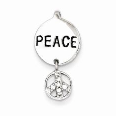 Sterling Silver CZ Peace Inspiration Pendant, Pendants for Necklace Amethyst Necklace Pendant, African Necklace, Antique Stone, Multi Sapphire, Sterling Silver Cross Pendant, Rainbow Bracelet, Large Jewelry, Old Jewelry, Necklace Women