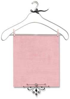 a pink cloth hanging on a white hanger