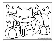 9 Pumpkin Coloring Pages (Free Printables) - Cute Coloring Pages For Kids Cute Fall Coloring Pages, Coloring Pages Kawaii, October Kids, Pumpkin Coloring Sheet, Cute Coloring Pages For Kids, Autumn Coloring Pages, Fall Coloring Sheets, Tumblr Coloring Pages, Pumpkin Coloring