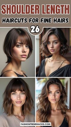 Looking for the perfect shoulder-length haircut to add volume and style to fine hair? These 26 shoulder-length haircuts offer flattering looks that create the illusion of thickness while being easy to maintain. From layered cuts to textured waves and sleek bobs, find the right style to suit your vibe. Whether you want a polished or effortless look, these haircuts will give fine hair the boost it deserves. Shoulder Length Hair Fine Wavy, Women’s Haircuts For Fine Hair, Shoulder Length Fine Wavy Hair, Shoulder Length Haircuts For Fine Wavy Hair, Effortless Haircuts For Fine Hair, Easy Maintain Haircut, Haircut For Volume Fine Hair, Easy To Maintain Haircut For Women, Medium Length Haircut For Fine Wavy Hair