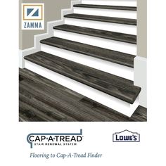 carpeted stair treads with the caption capital flooring to cap - a - tread finder