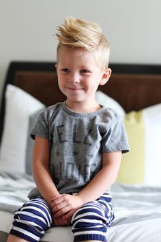 little boy's short haircut longer spikey top. GQ hairstyle. Love this cut. Boys Mohawk, Mohawk Haircut, Boy Haircuts Short, Toddler Haircuts, Toddler Boy Haircuts