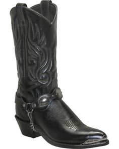 Sage by Abilene Boots Women's Concho Harness Boots, Black Black Leather Cowboy Boots, Womens Cowgirl Boots, Black Cowboy Boots, Dr Shoes, Engineer Boots, Harness Boots, Leather Cowboy Boots, Leather Harness, Cowboy Boots Women