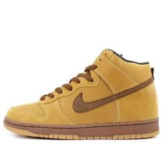 Nike Dunk High Pro SB 'Wheat' 305050-221 (SNKR/Skate/High Top/Wear-resistant) Nike Dunks High Light Chocolate, Nike Brown High-top Skate Shoes, Nike Dunk High Michigan, Nike Urban High-top Skateboarding Sneakers, Nike Sb Dunk High Pro, Nike Sb Dunk High, Sb Dunk High, Nike Dunk High, Nike Sb