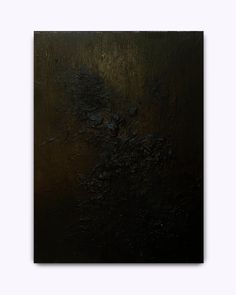 an abstract painting with black and brown colors