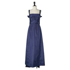 Night blue taffetas evening dress attributed to Christian Dior F.W 1957/58 For Sale at 1stDibs Night Blue, Brand Tags, Hook Eye, No Brand, Evening Dress, Christian Dior, Evening Dresses, Dior, Fashion Outfits