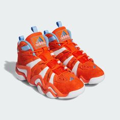 adidas Crazy 8 Shoes - Orange | Unisex Basketball | adidas US Team Orange, Adidas Crazy, Crazy Man, Crazy Outfits, Orange Shoes, Crazy 8, Adidas Sneaker, Cloud White, Blue Logo