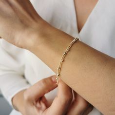 Excited to share the latest addition to my #etsy shop: Bead Bracelet*14K Dainty Gold Bracelet For Women Wedding Jewelry*For Girl İnitial Bracelet For Birthday Jewelry https://etsy.me/3XBq4CT #diamond #geometric #yes #women #no #gold #lobsterclaw #recycledmetal #chainbr Gold Beads Chain, Real Gold Bracelet, Women Christmas Gifts, Initial Bracelet Gold, Chain Bracelet For Women, Lock Chain, Dainty Gold Bracelet, Slide Lock, Birthday Jewelry