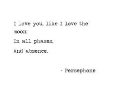 the words are written in black and white on a paper sheet that says i love you like i love the moon