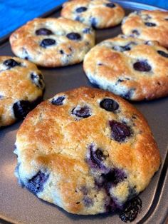 blueberry muffins on a baking tray ready to be baked