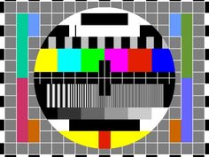 an old tv test pattern with the words sabc on it