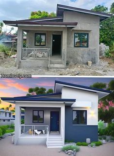 before and after pictures of a small house