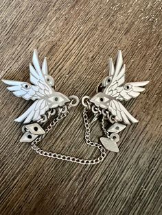 SILVER Angelus Antiqua Pin Set - Etsy Angel Jewelry Aesthetic, Angelic Accessories, Fantasy Winged Jewelry Gift, Silver Winged Fantasy Jewelry, Wings Accessories, Harajuku Wings Necklace, Feather Accessories, Cool Accessories, Jewellery Art