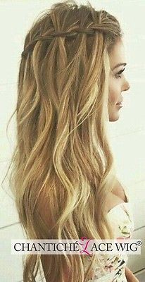 Highlights Lace Front Wigs Ombre Dark Roots&Blonde Synthetic Hair Wig Heat Safe Witch Hairstyles, Waterfall Braid Hairstyle, Hair Steamer, Braided Prom Hair, Fesyen Rambut, Hair Tutorials Easy, Halloween Hair, Long Blonde